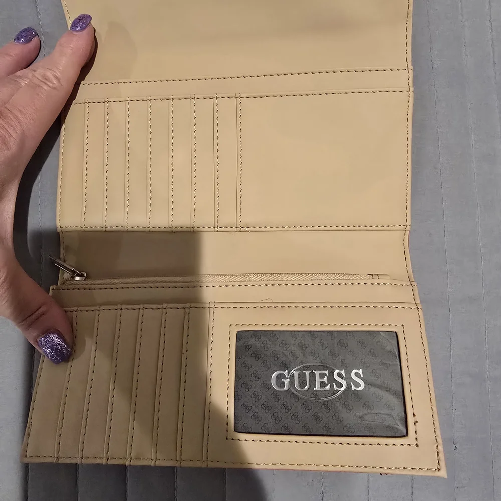 Guess Glossy Pink Logo Tote with Matching Wallet - Picture 3 of 4